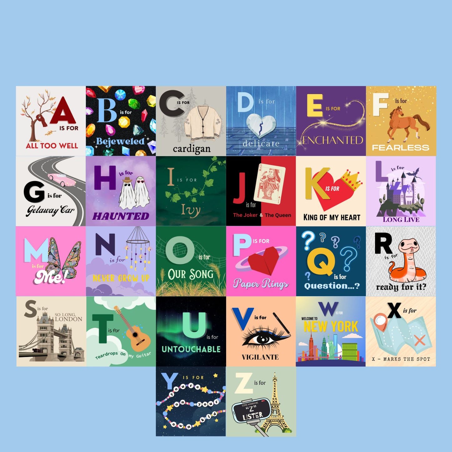 Swiftie ABCs Hard Cover 8x8"